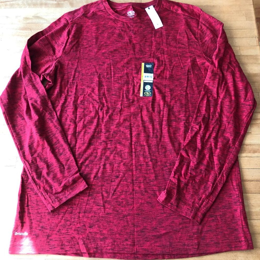 Athletic Works Men’s DriWorks Long Sleeve Shirt Red Color Size L/G